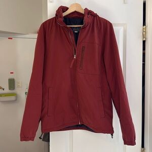 J.Crew red lined hooded light jacket S great condition